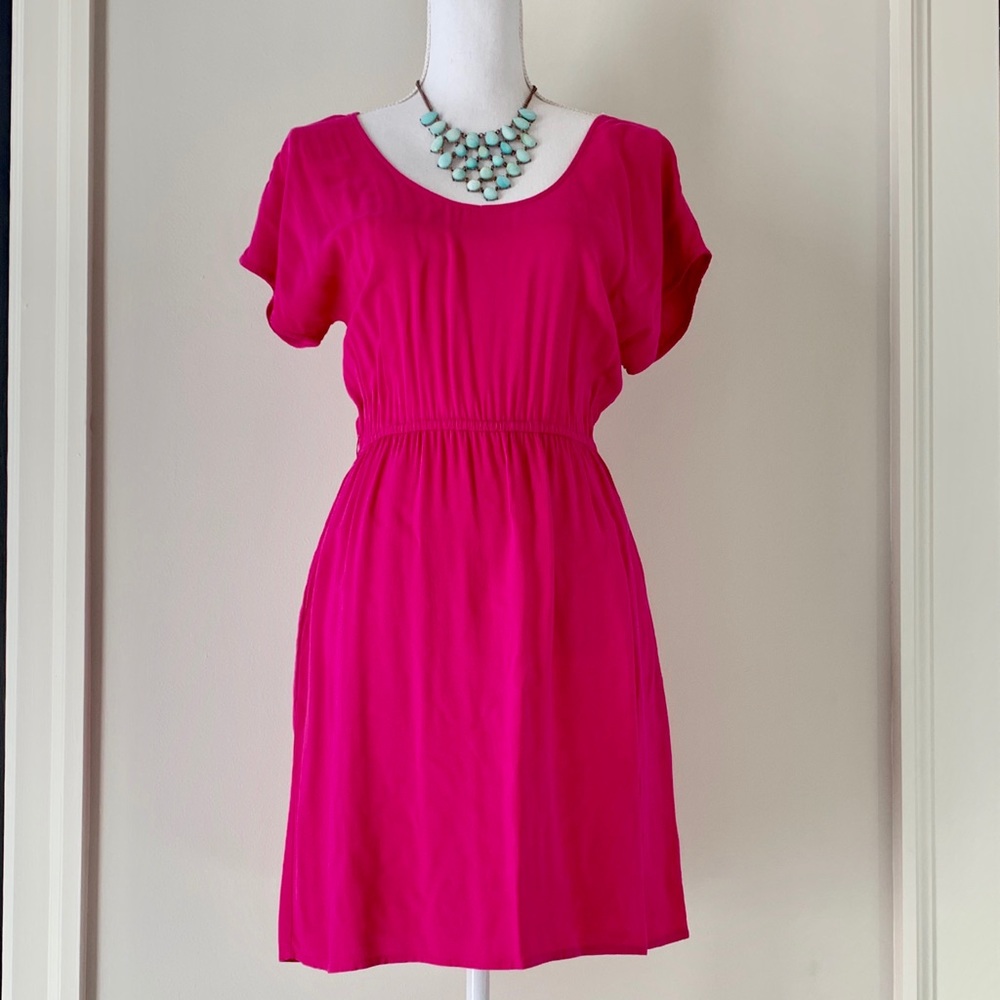 Pink Crochet Back Dress